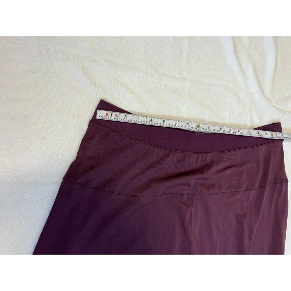Gudrun Sjoden Purple Lyocell Jersey Maxi Skirt XL Tiered Scandi Lagenlook Plum